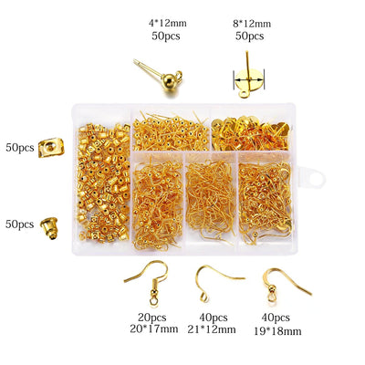 Cheeky Crafter 300 Piece Earring Making Kits - A small plastic kit containing an assortment of earring-making items.
