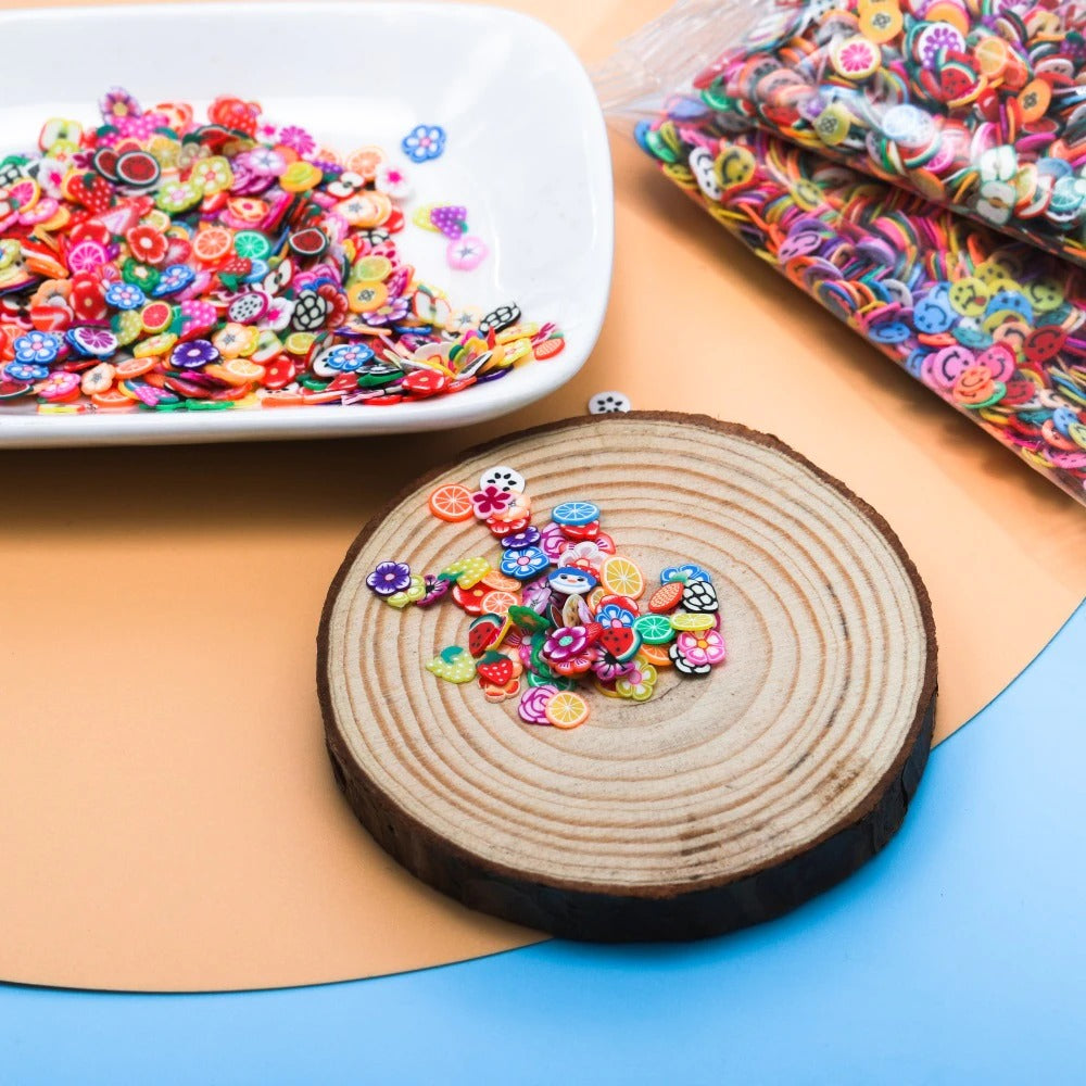 Colourful Cartoon Fillers - Small polymer clay filler charms designed for putting inside a floating locket or adding to a resin project.