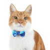Little Kitty Co. Cat Collar & Bow Tie - Snakeskin - A cat collar with matching bowtie with a lovely dappled blue pattern that vaguely resembles snakeskin.