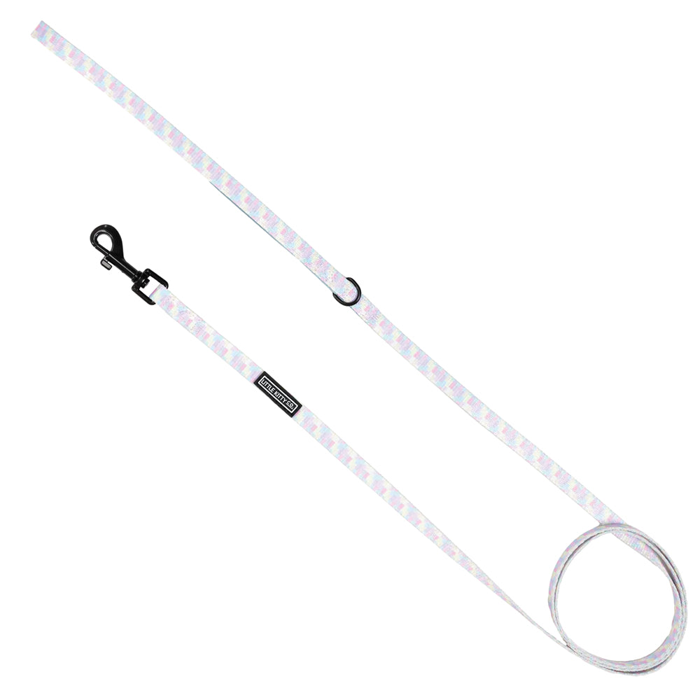 Little Kitty Co. Cat Leash - Gelato is a refreshing delicate summer print featuring a range of soft pastel colours against a cool blue lining.