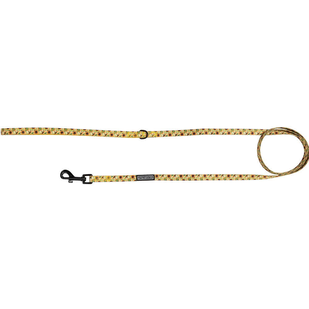 Little Kitty Co. Cat Leash - Sunny Vibes is the perfect way to rock that summer feeling all year round, with its bright yellow palette and bold sunflower print.