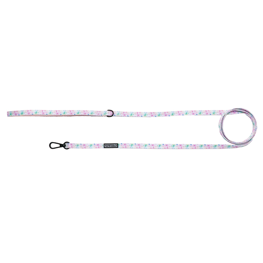Little Kitty Co. Cat Leash - a delightfully delicate pastel blend on the outside, contrasted against a vibrant bubblegum pink lining.