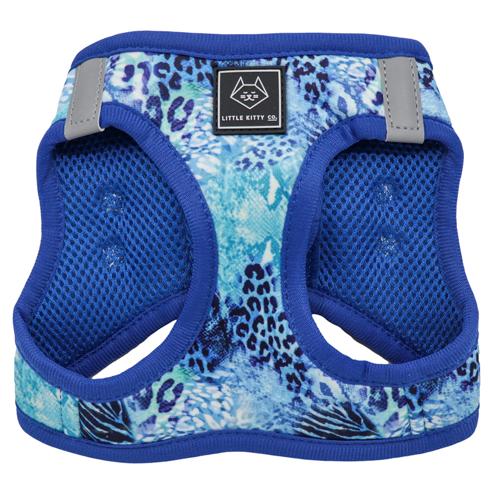 Little Kitty Co. Cat Step-In Harness - Snakeskin - A cat harness with a lovely dappled blue pattern that vaguely resembles snakeskin.