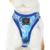 Little Kitty Co. Cat Step-In Harness - Snakeskin - A cat harness with a lovely dappled blue pattern that vaguely resembles snakeskin.