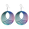 The Dazzle Collection - Hypnotika - Huge round UV treated stainless steel earrings that glow in a rainbow of colours.