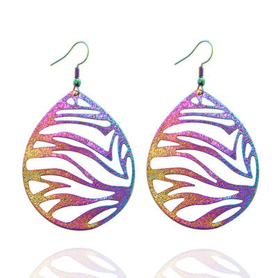 The Dazzle Collection - Zebtacular - UV-treated stainless steel earrings that shine in a rainbow of colours.