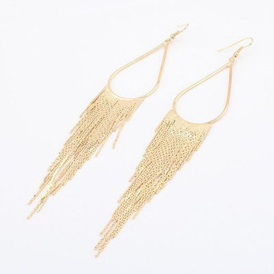 Jahzara Tassel Earrings - Long stylish statement dangles, gorgeous!