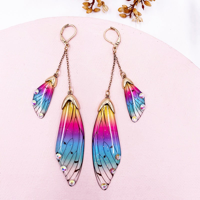 Niamh Fairy Wing Earrings - Limited Edition Rainbow/Aged Bronze Variant