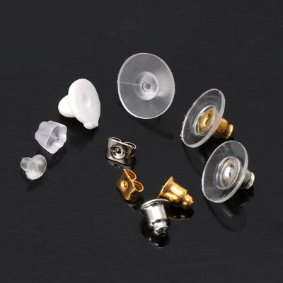Earring Backs Kit - Variety Pack - A small plastic kit that contains ten different types of earring backs in an assortment of colours and styles.