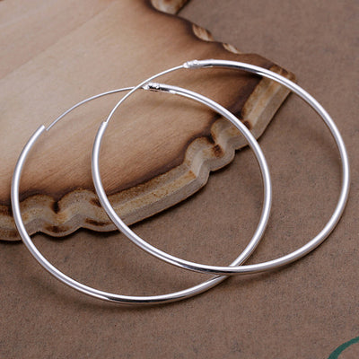 Essentials 925 Sterling Silver Hoop Earrings - Beautiful sterling silver hoop earrings, available in your choice of sizes.  Available in:  10mm, 15mm, 20mm, 30mm, 40mm, 50mm, and 70mm. Snag a shiny silver bargain!