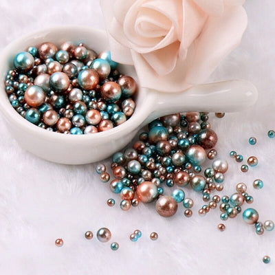 Mermaid Pearls - Undrilled/no holes ABS plastic filler beads in lovely iridescent colours.