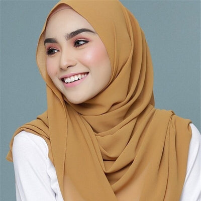 Ready-Set-Go Instant Hijab Scarf - A light-weight chiffon headscarf pre-sewn to make it easy to put on and take off.