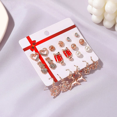 Twelve Days Of Christmas Holiday Earring Sets - Three different sets of fun, holiday-themed earrings in an assortment of designs and colours.