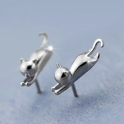 Hang In There Set - A simple sterling silver cat themed jewellery set themed after the classic "Hang In There" kitty posters common to offices the world over.