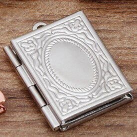 Lovely Lockets - Small Book - A cute little locket shaped like a book, available in several shades of gold and silver.