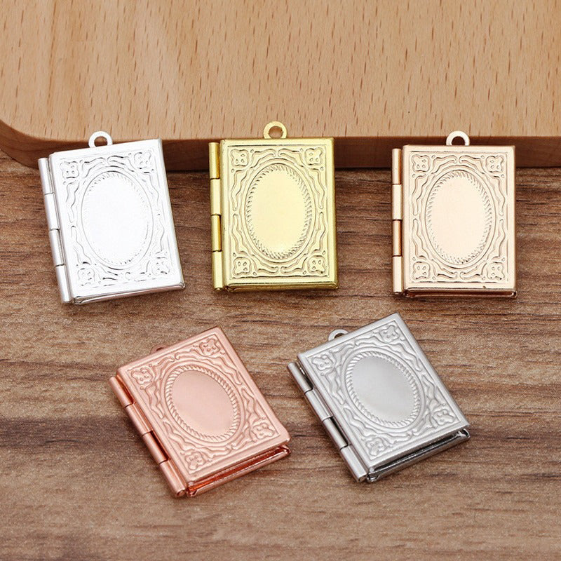 Lovely Lockets - Small Book - A cute little locket shaped like a book, available in several shades of gold and silver.