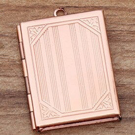Lovely Lockets - Large Book -  A large locket shaped like a book, available in several shades of gold and silver.