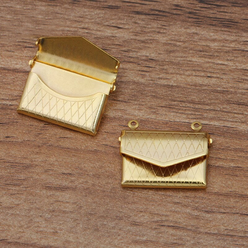 Lovely Lockets - Embossed Envelope - A tiny metal envelope style locket, available in several shades of gold and silver.