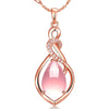 The Cassandra Necklace - A lovely delicate pink opal pendant studded with crystals.