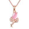 The Thumbelina Necklace - A lovely delicate pink opal pendant studded with crystals.
