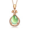 The Pythia Necklace - A lovely delicate green opal pendant studded with crystals.