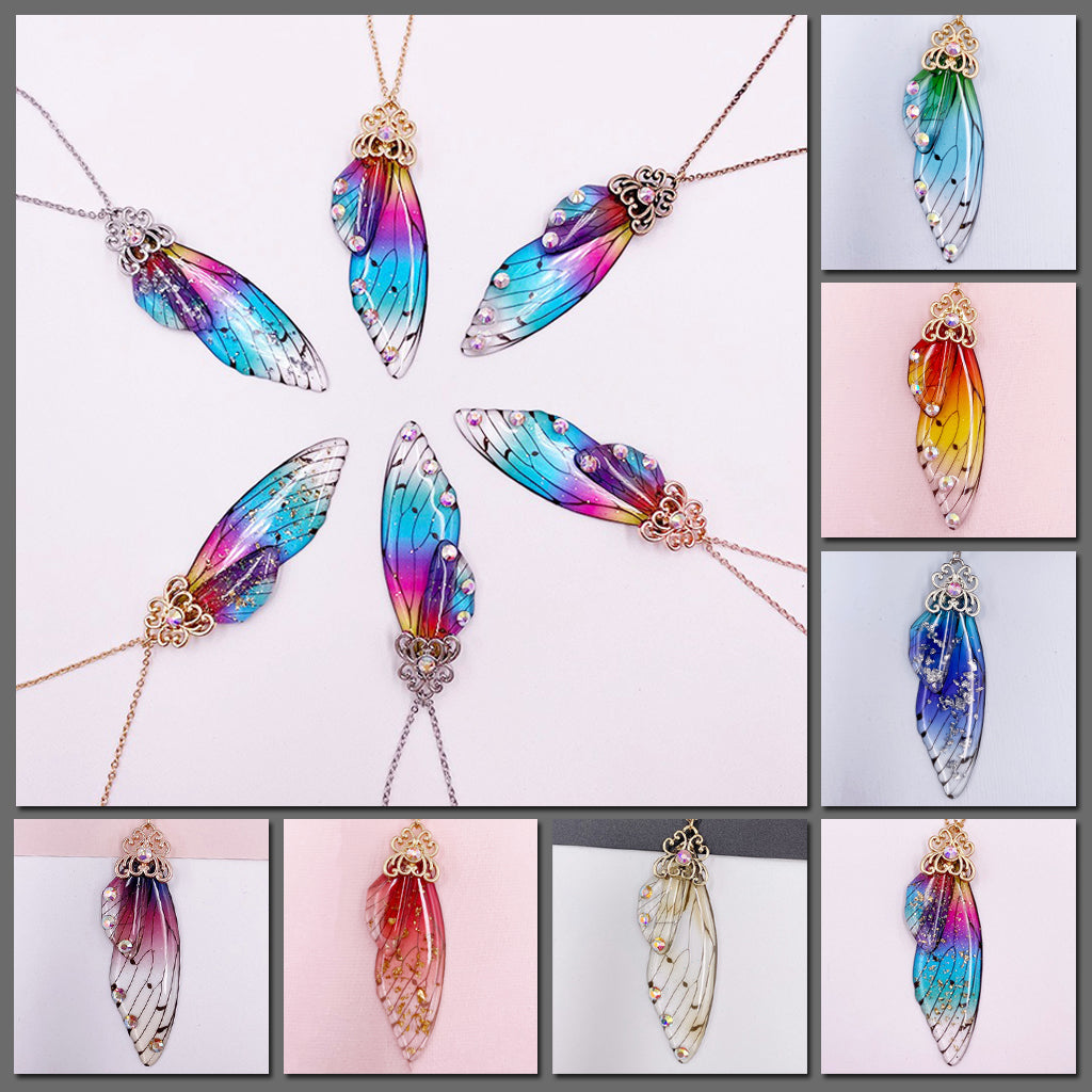 The Titania Necklace - Large fairy wing earrings available in a rainbow of beautiful colours.