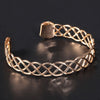 Celeste Woven Cuff Bracelet - A beautiful simple rose gold cuff that looks like plaited strands of wire.