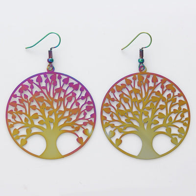 The Dazzle Collection - Yggdrasil - UV treated stainless steel earrings that glow in a rainbow of colours.