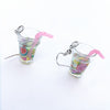 Teenytopia Fruit Punch Earrings - Adorable french hook earrings that look like tiny cups of fruit-filled punch, some with straws and some without.