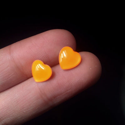 The Retro Revival - I Heart Neon Earring Set - A set of six small plastic heart-shaped studs in bright neon colours.