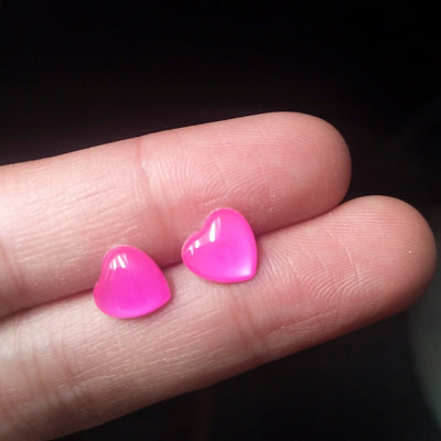 The Retro Revival - I Heart Neon Earring Set - A set of six small plastic heart-shaped studs in bright neon colours.