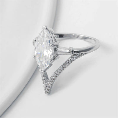 The Brilliant Classic Ring - A beautiful oval cut cubic zirconia set in a silver coloured band.