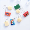 Teenytopia Savoury Ramen Earrings - Cute earrings that look like little cakes of uncooked ramen noodles.