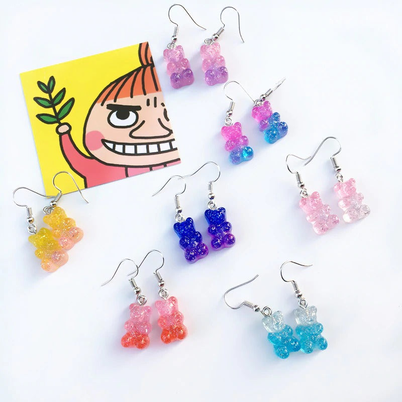 Teenytopia Yummy Gummi Earrings - Adorable little earrings adorned with tiny gummi bear charms.
