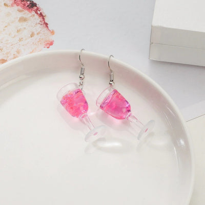 Teenytopia Marvellous Mocktails Earrings - Adorable earrings decorated with charms that look like tiny wineglasses.