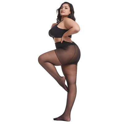 Essentials Queen-Size Ultra-Stretch 20D Sheer Tights - Extra-thin, extra-stretchy pantyhose for plus-size people!