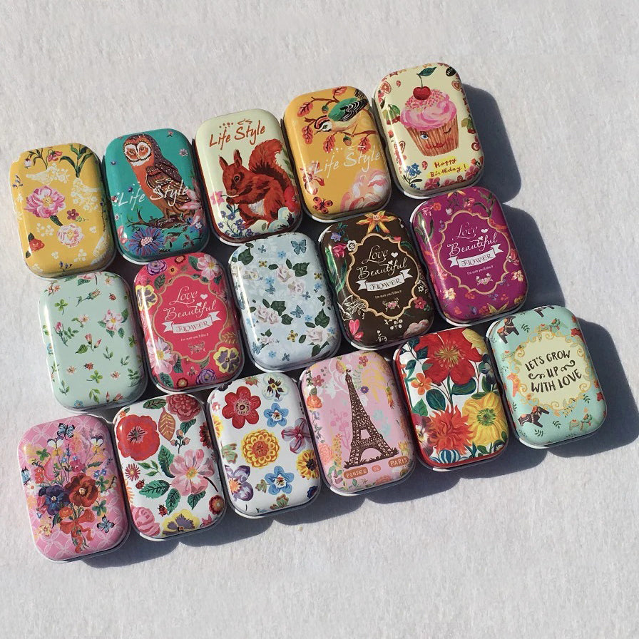Teenytopia Trinket Tins - Flora & Fauna - Cute little metal tins with colourful floral and animal patterns. 