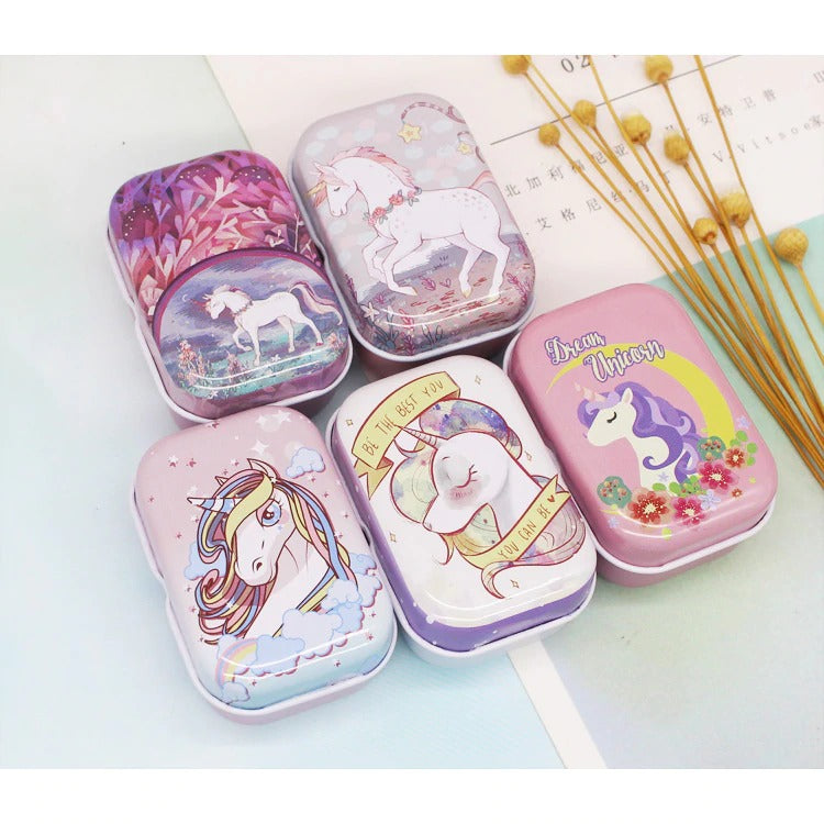 Teenytopia Trinket Tins - Unicorns Unleashed - Cute little metal tins adorned with colourful unicorn designs in an assortment of colours and styles. 