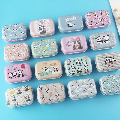Teenytopia Trinket Tins - Playful Pandas - Cute little metal tins adorned with colourful panda designs in an assortment of colours and styles.