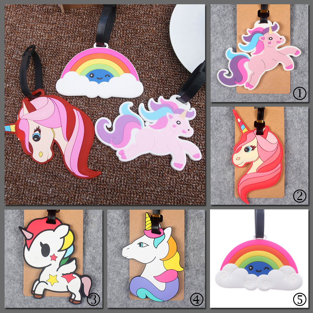 Unicorn Beau Tags - Adorable luggage tags in an assortment of unicorn, pony, and rainbow designs.