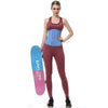 Artemis Vented Fitness Waist Trainer - This picture shows an athletic young woman wearing sportswear, and the waist trainer over top. The waist trainer has structured curved boning around the waist, and is made of vented latex. It is a cute baby blue colour.